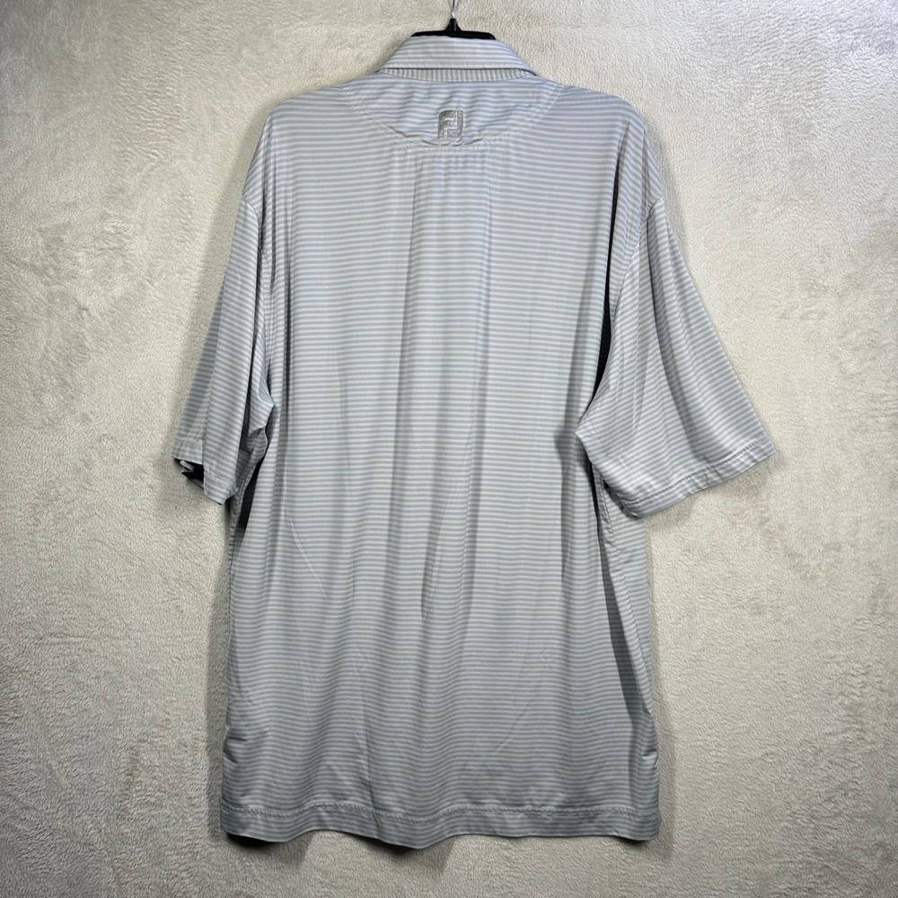 FootJoy Striped Polo Shirt Mens XL Grey Performance Golf Short Sleeve Top 5004 - Picture 6 of 7